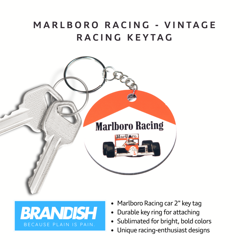 F1 Vintage Marlboro Racing Team Round 2x2" Keychain