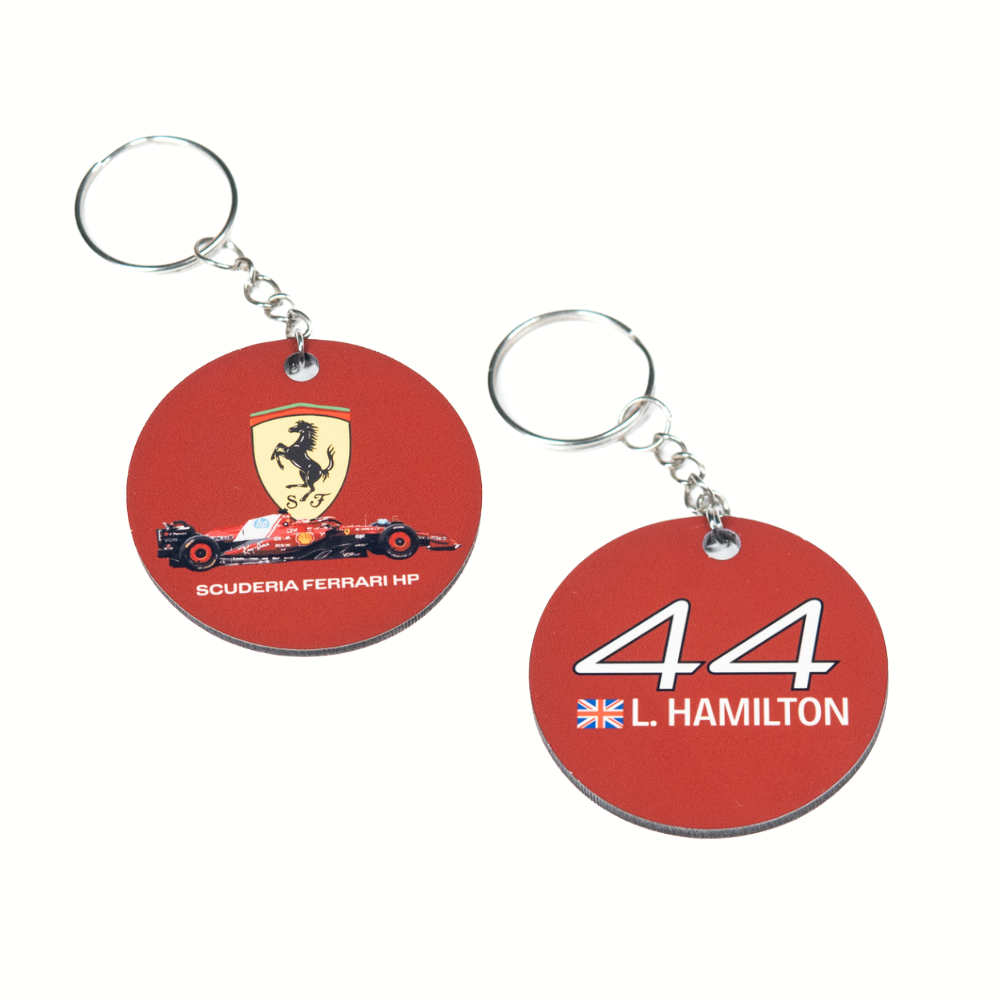 F1 Ferrari/Hamilton Racing Team Round 2x2" Keychain