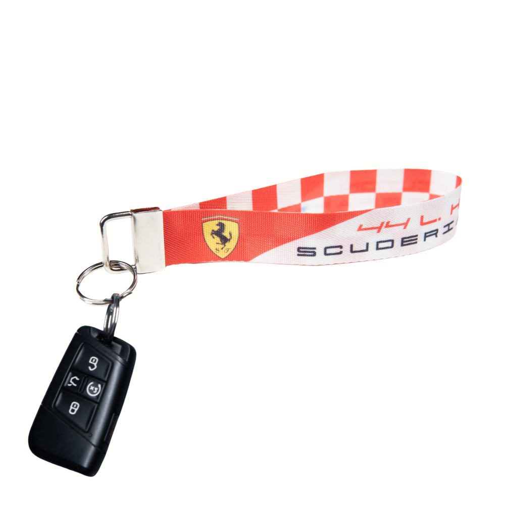 F1 Ferrari/Hamilton Wristlet Lanyard & Keychain Set