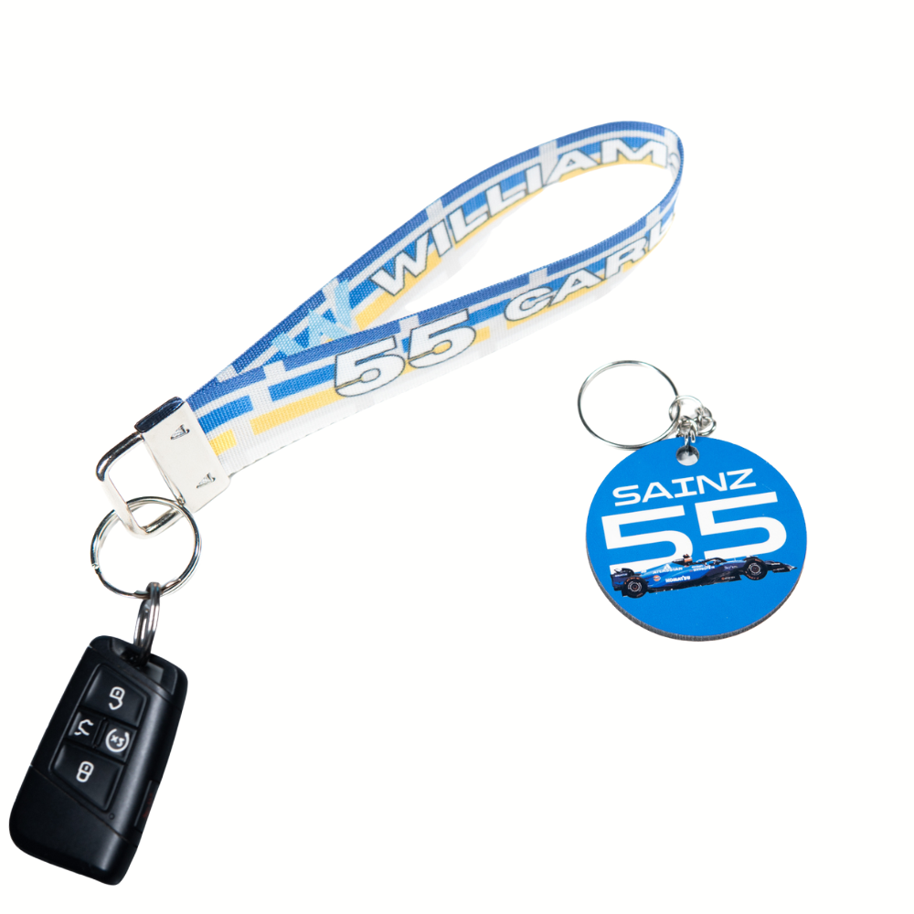 F1 Vintage Williams/Sainz Wristlet Lanyard & Keychain Set