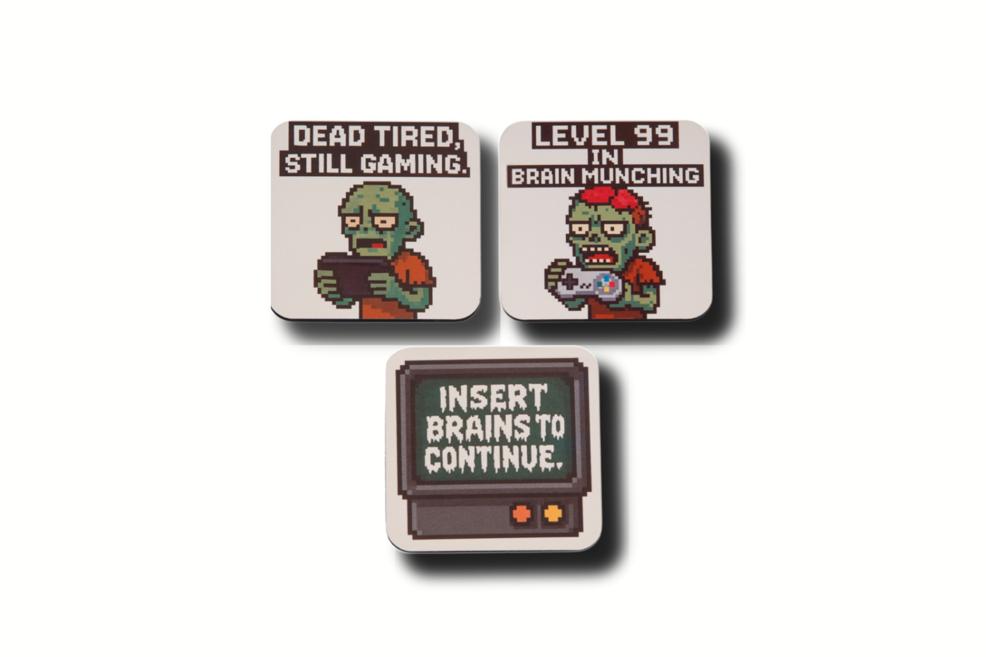Zombie Gamer 3x3" Strong Hardback Magnet Set