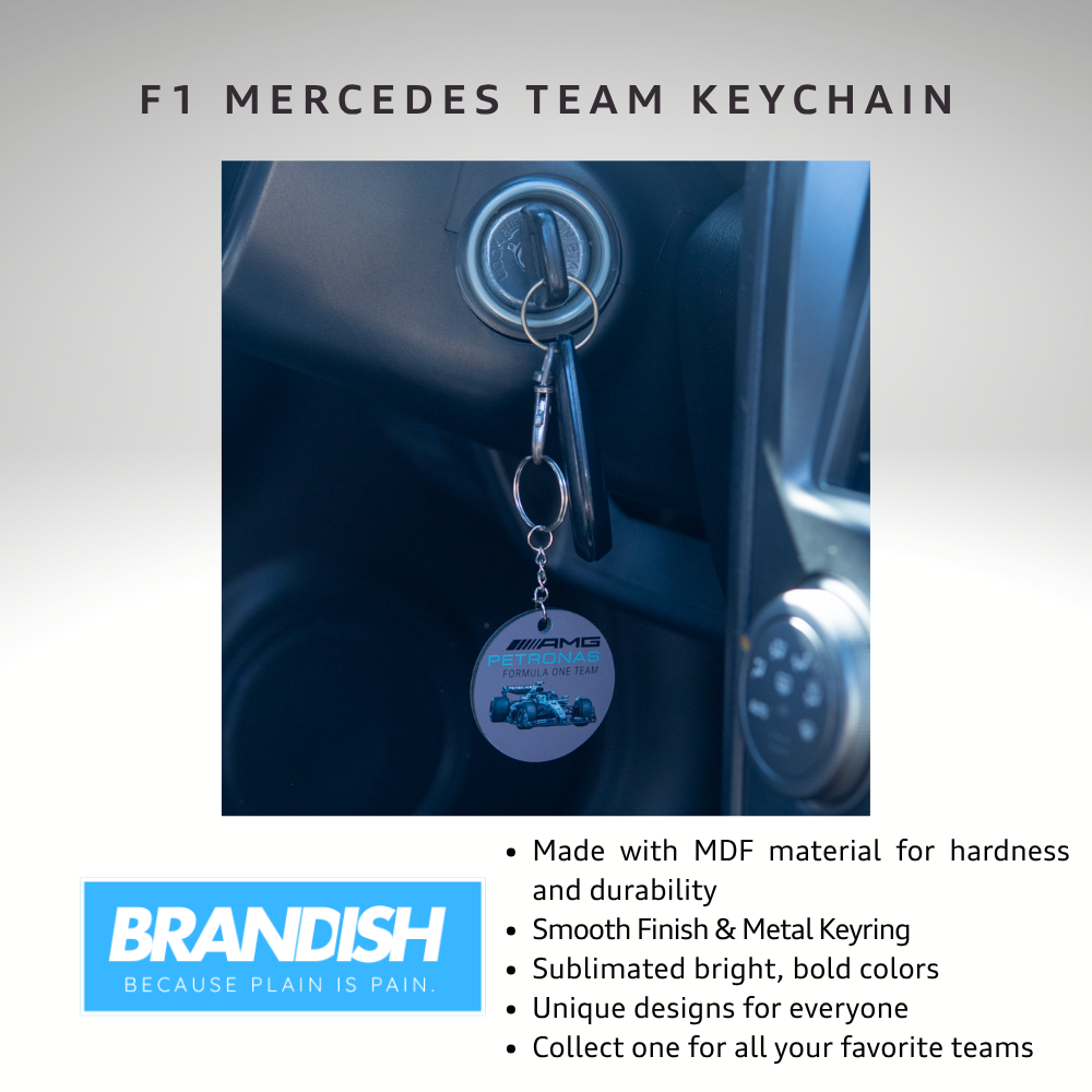 F1 Mercedes Racing Team Round 2x2" Keychain