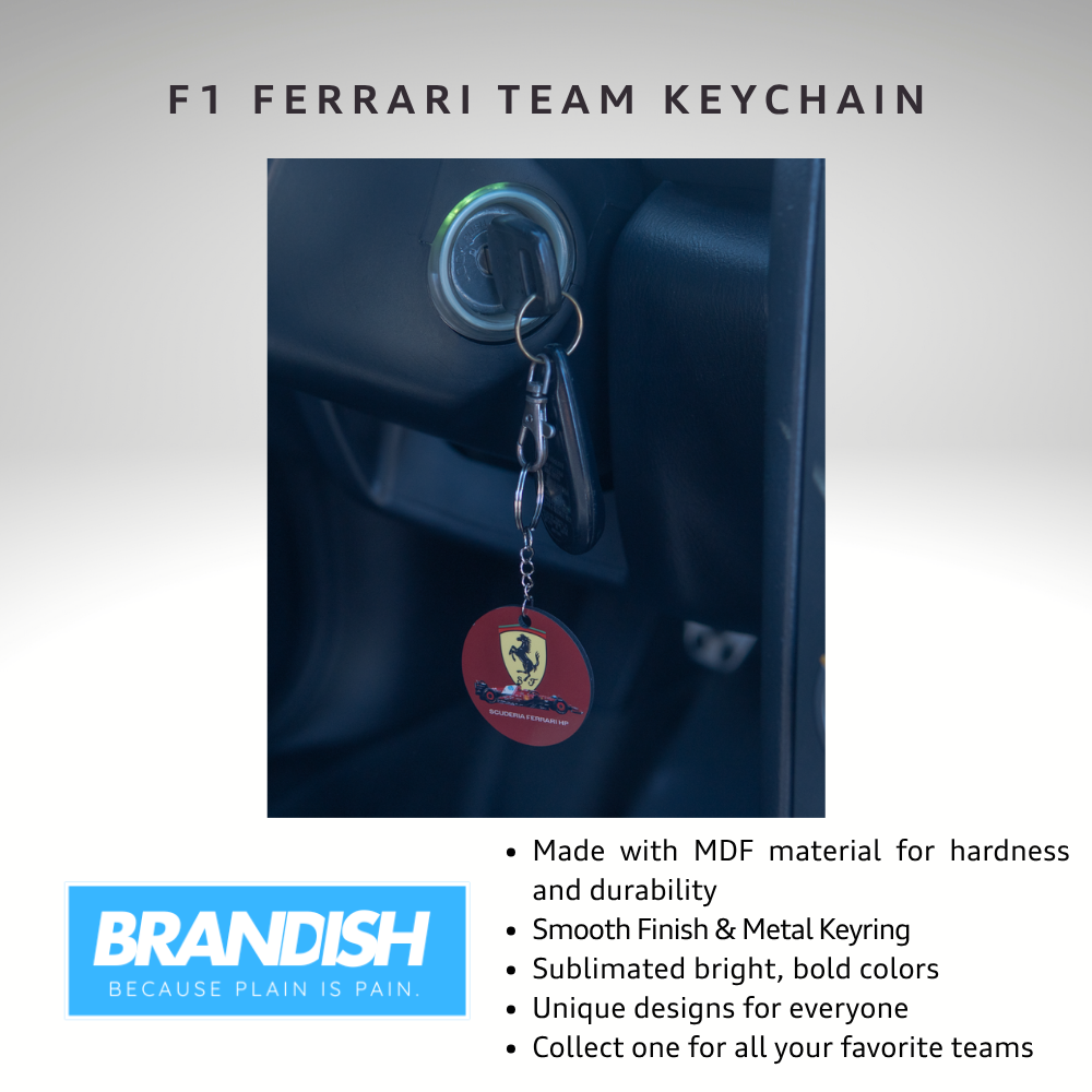 F1 Ferrari Racing Team Round 2x2" Keychain