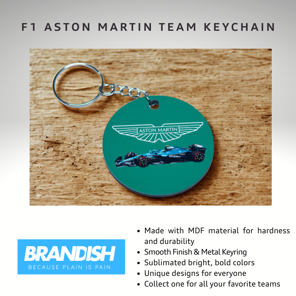 F1 Aston Martin Racing Team Round 2x2" Keychain