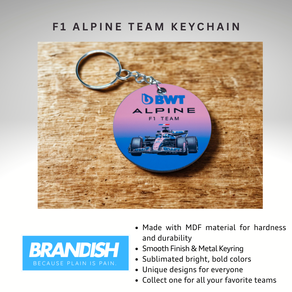 F1 Alpine Racing Team Round 2x2" Keychain