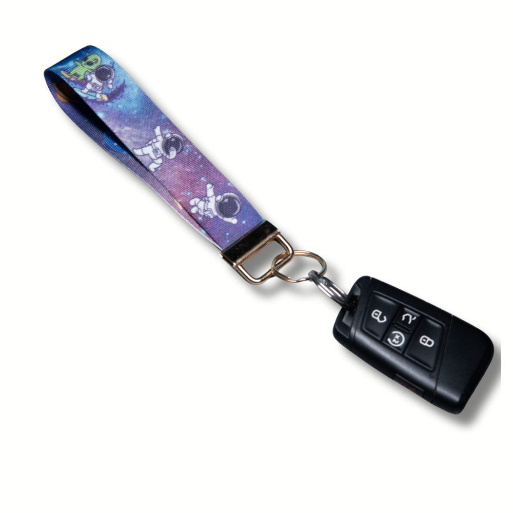 Alien & Astronaut Nylon Wristlet Keychain